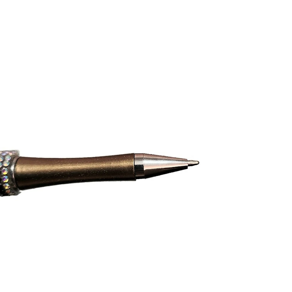 Fashion Fancy Bling Fur Beaded Ballpoint Twist Pen Focal Bead Tan